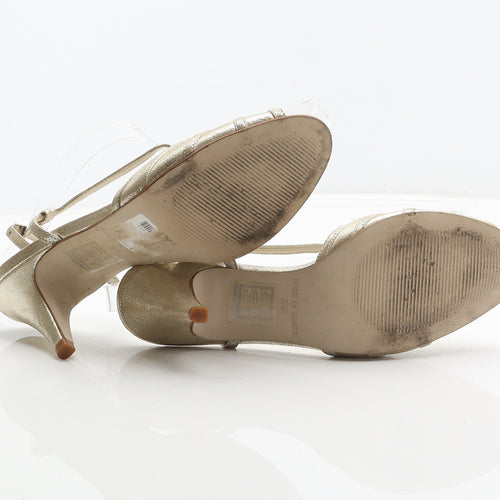 Monsoon Womens Gold Leather Strappy Heel UK 4 37