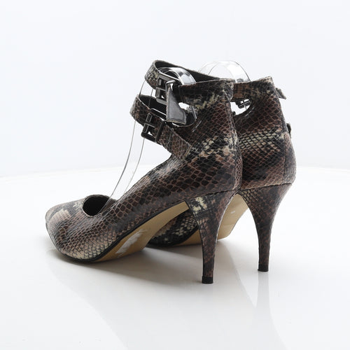 Dorothy Perkins Womens Brown Animal Print Synthetic Court Heel UK 9 - Snake print
