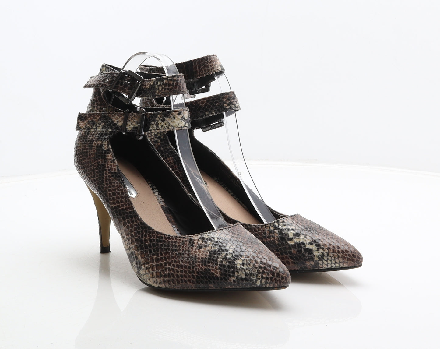 Dorothy Perkins Womens Brown Animal Print Synthetic Court Heel UK 9 - Snake print