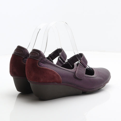 Clarks Womens Purple Leather Mary Jane Casual UK 5.5