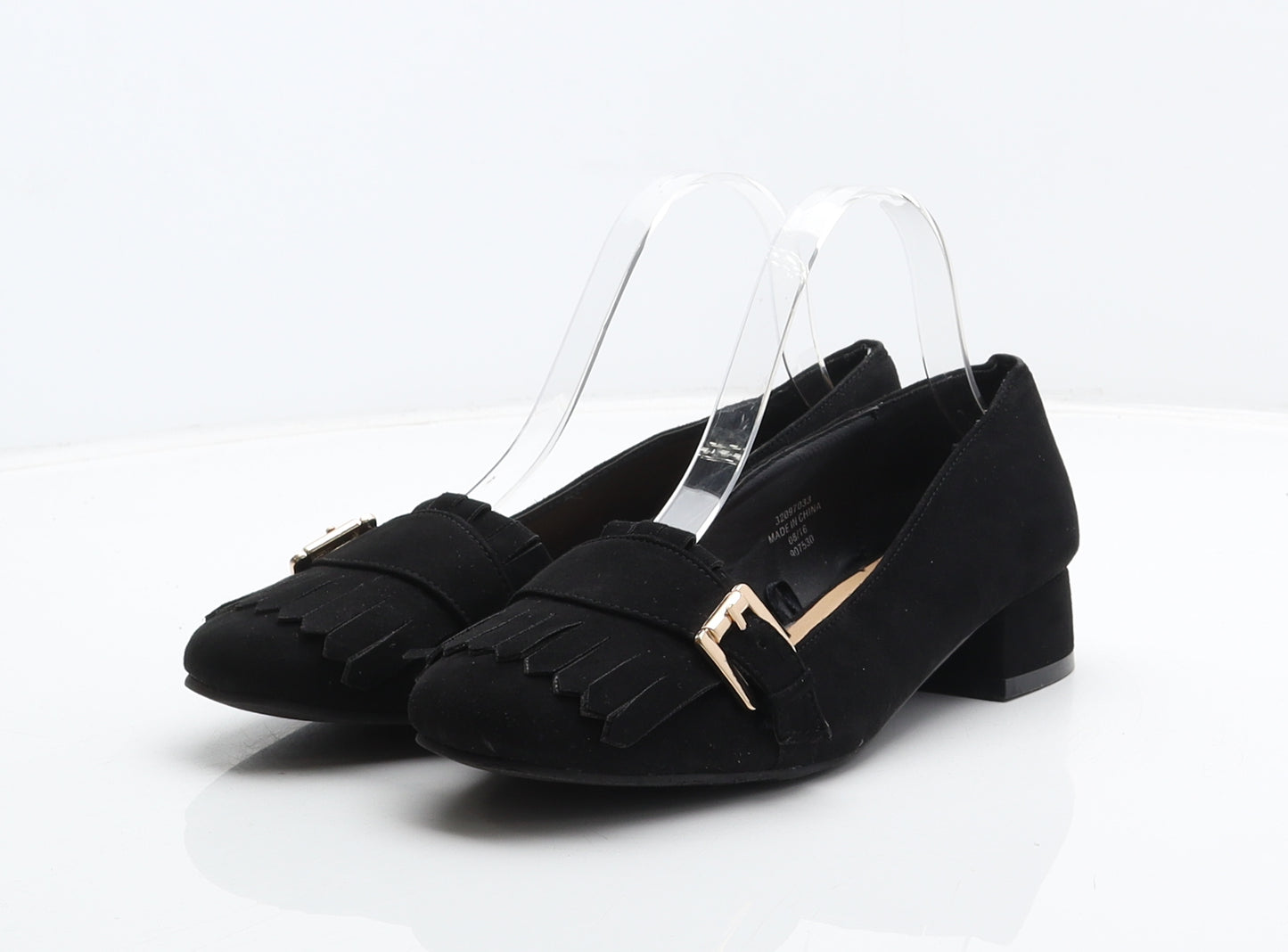 Peacocks Womens Black Polyester Court Heel UK 5 38