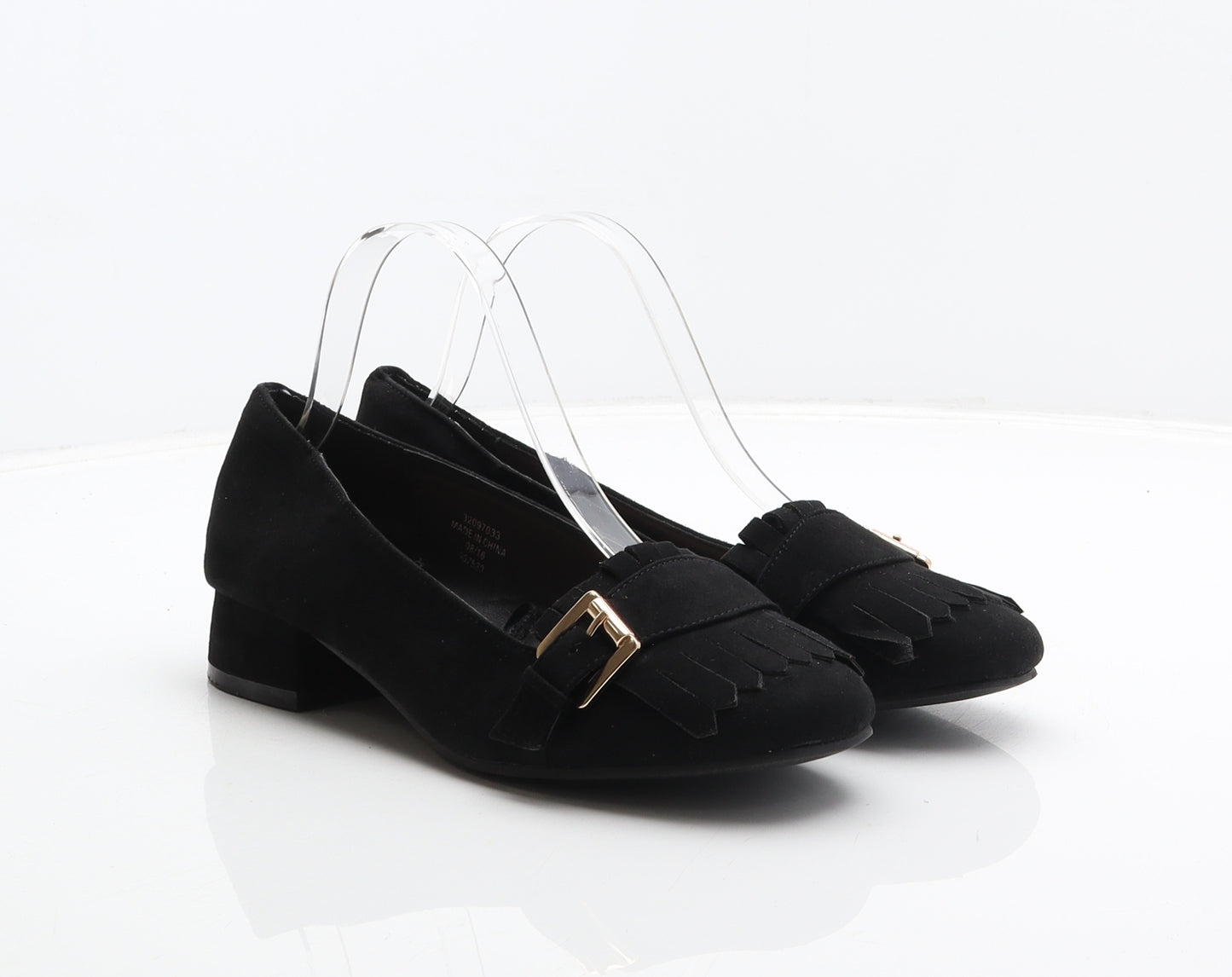 Peacocks Womens Black Polyester Court Heel UK 5 38