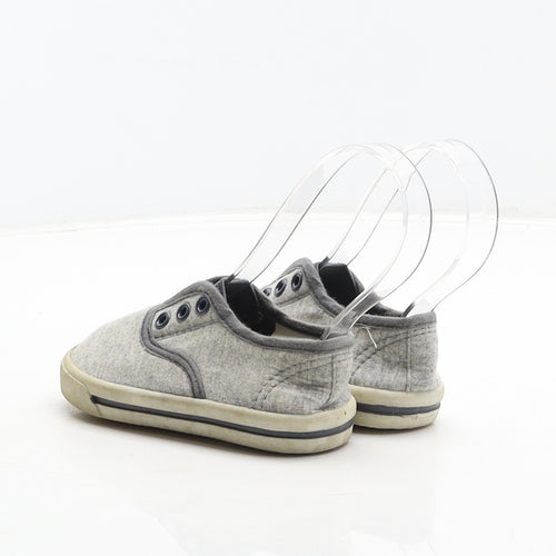 George Boys Grey Fabric Slip On Casual UK 5 22
