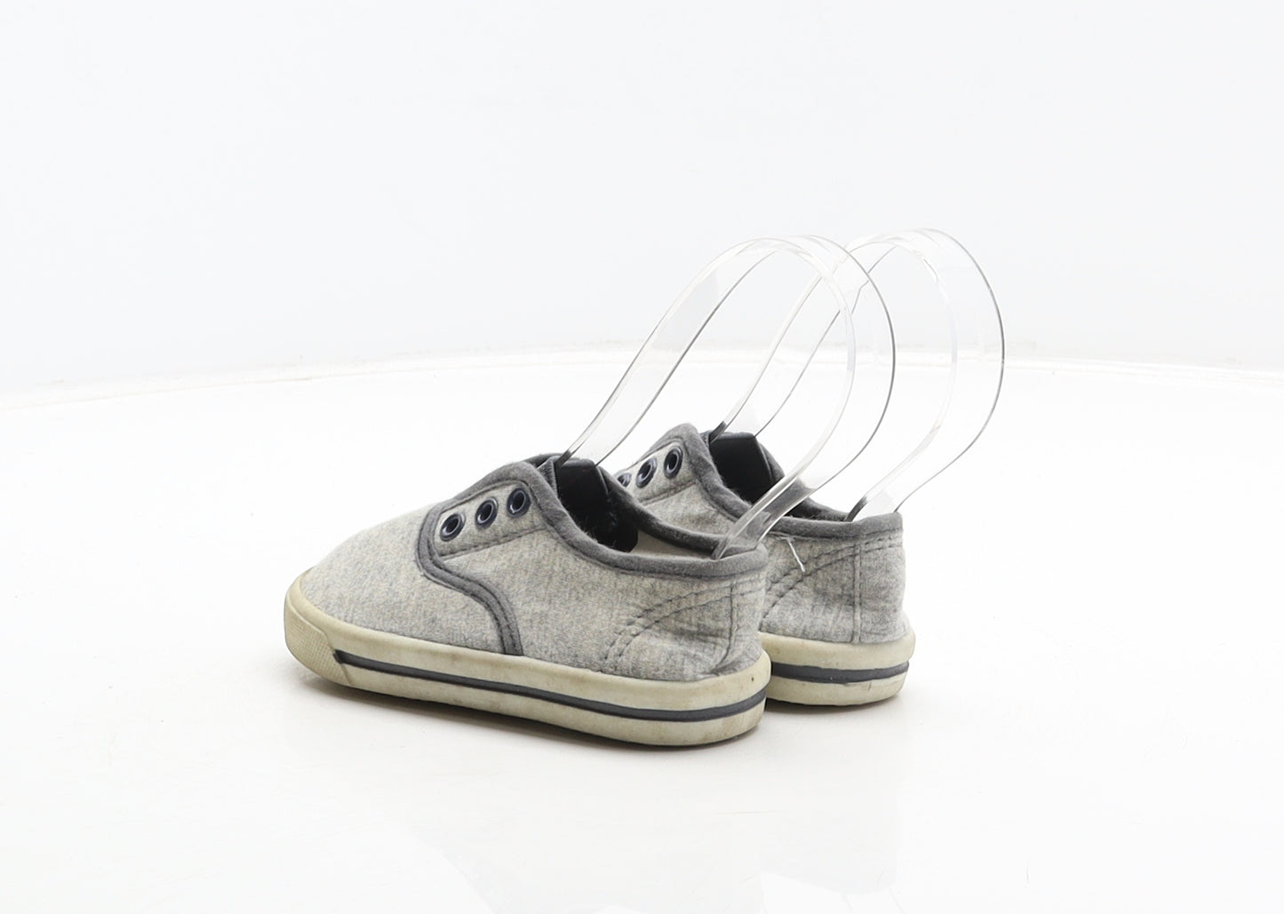 George Boys Grey Fabric Slip On Casual UK 5 22