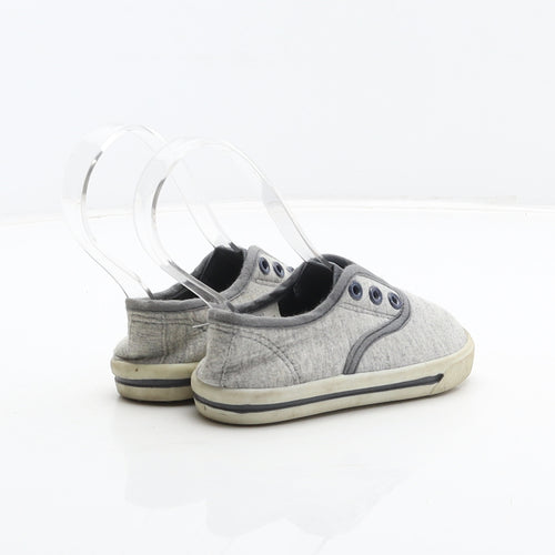 George Boys Grey Fabric Slip On Casual UK 5 22