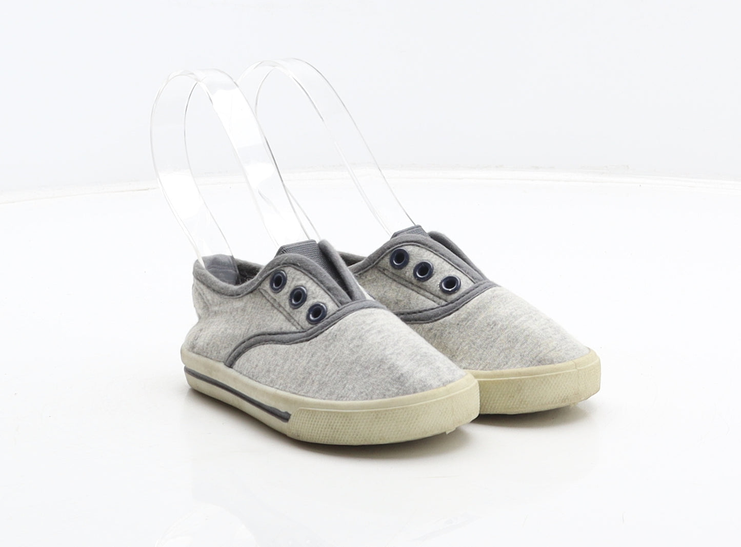 George Boys Grey Fabric Slip On Casual UK 5 22
