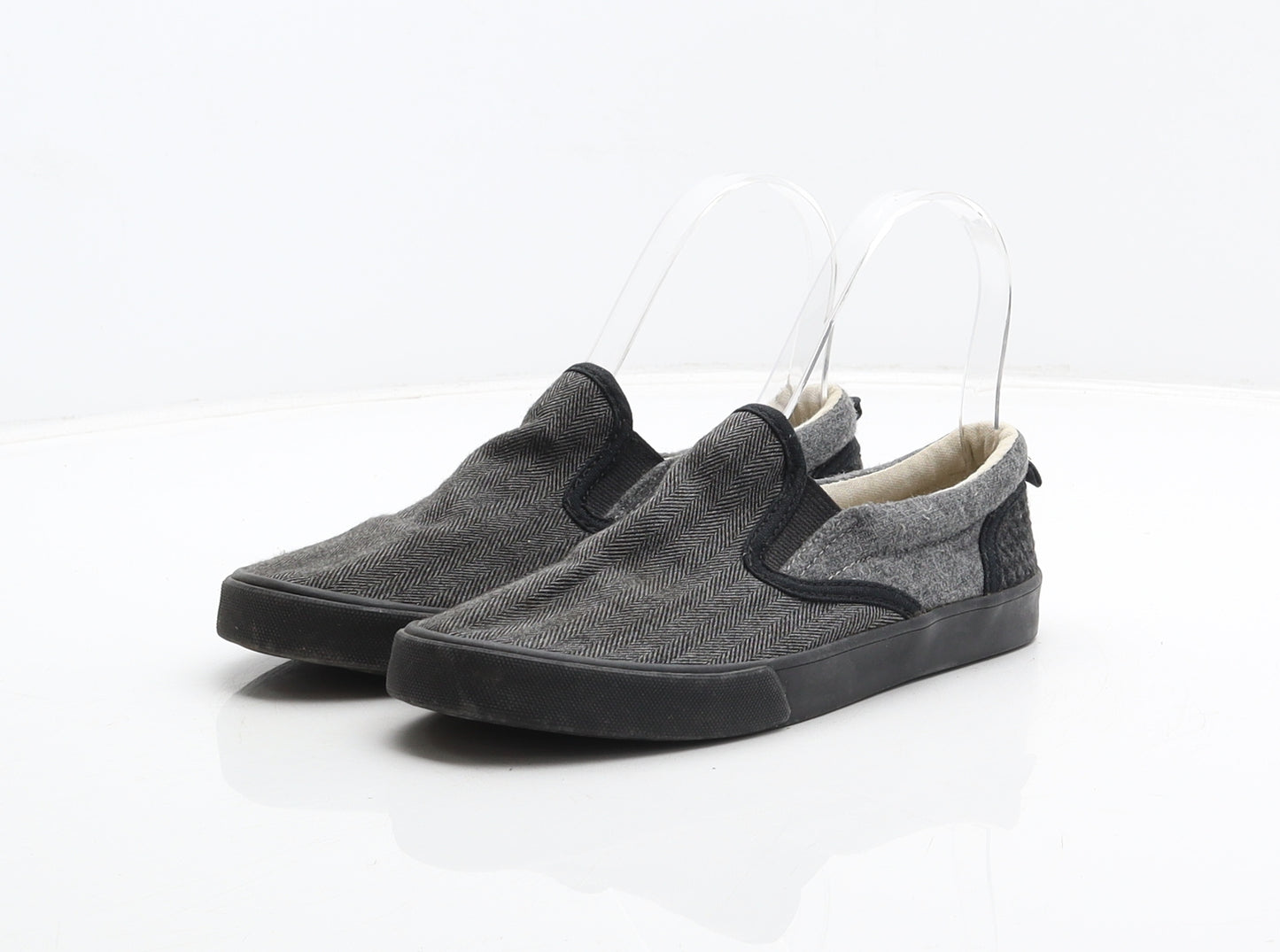 Gap Boys Grey Herringbone Fabric Slip On Casual UK 1 32