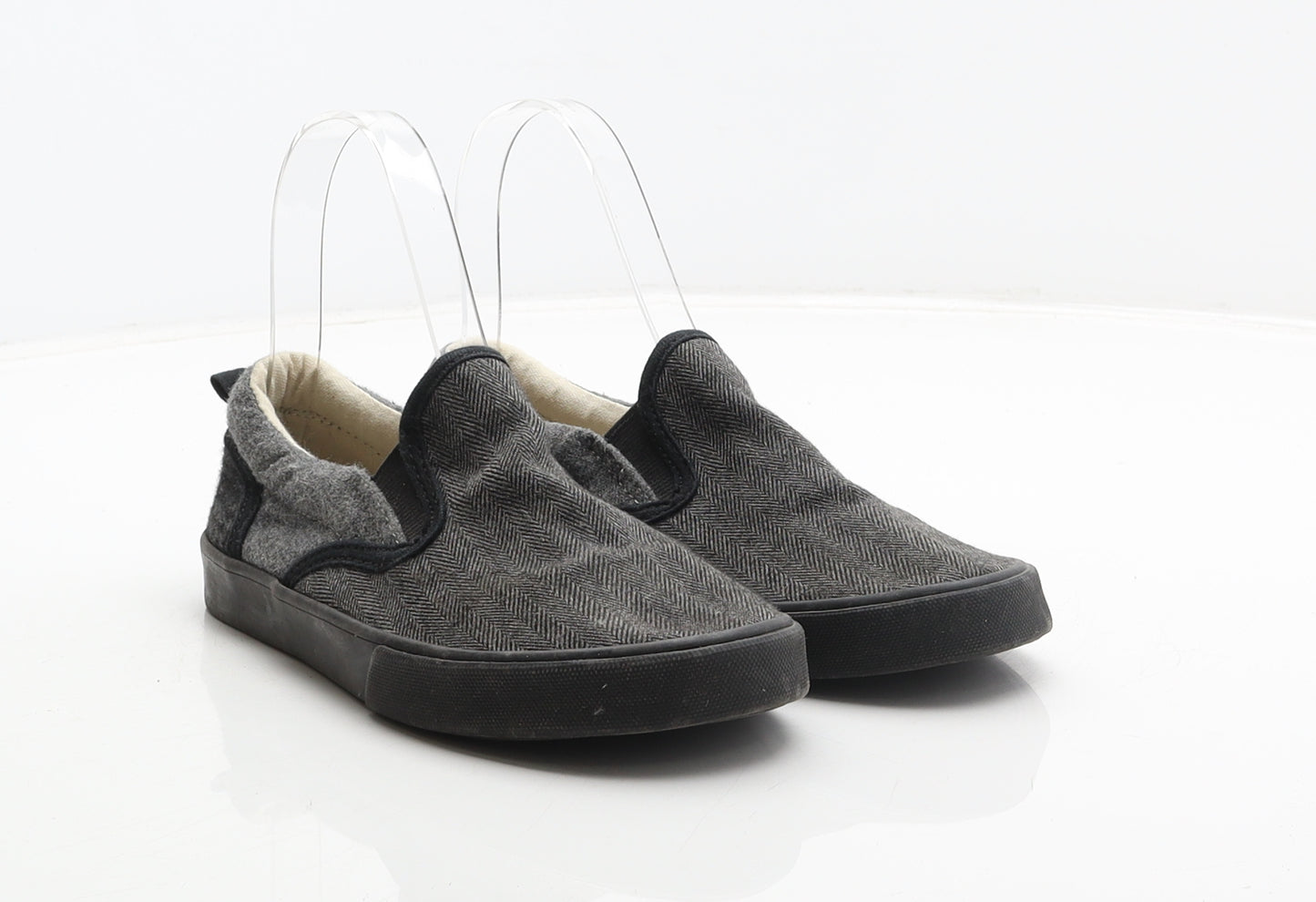 Gap Boys Grey Herringbone Fabric Slip On Casual UK 1 32