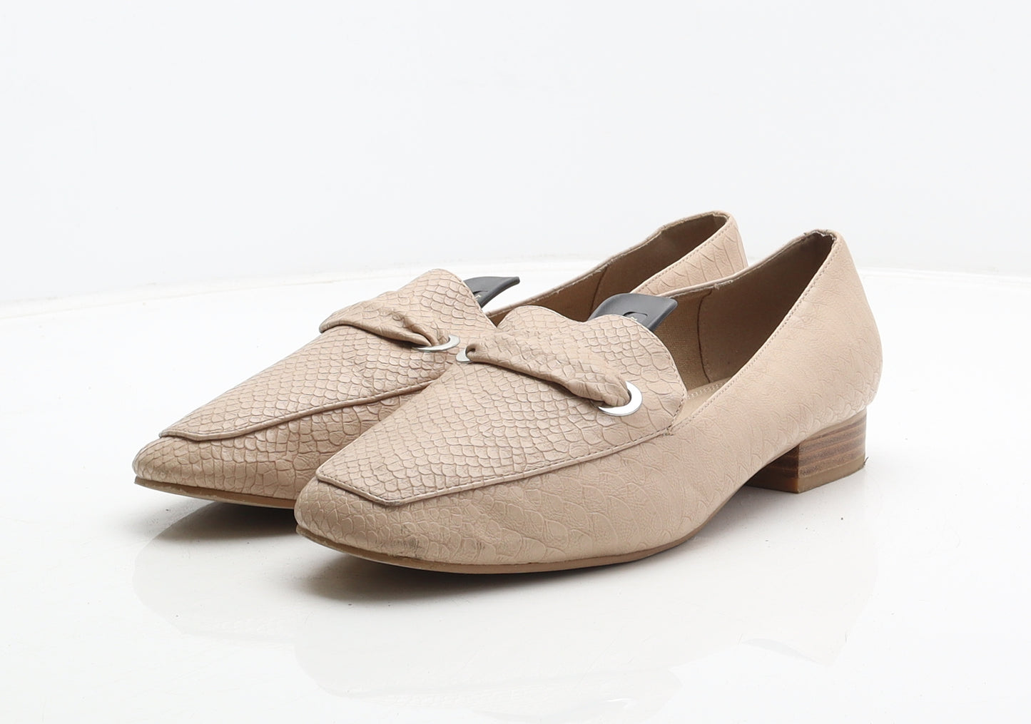 ASOS Womens Beige Animal Print Synthetic Loafer Casual UK 9 - Snake print