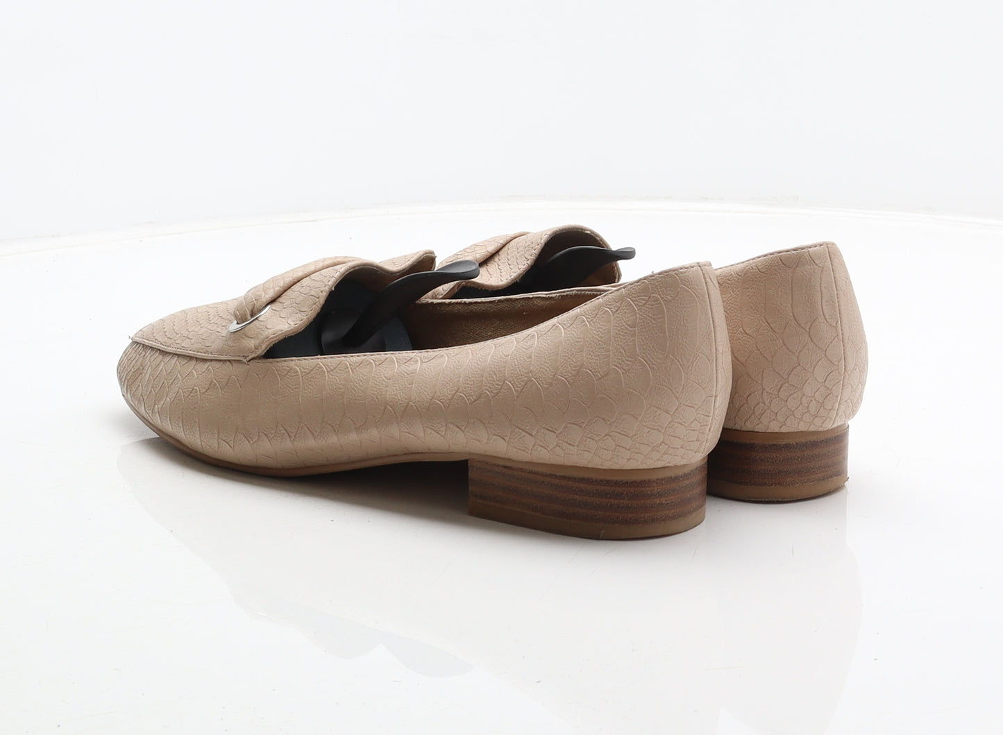 ASOS Womens Beige Animal Print Synthetic Loafer Casual UK 9 - Snake print