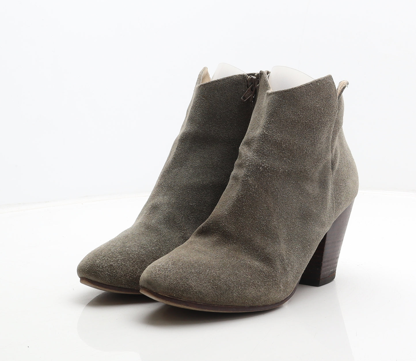 Preworn Womens Grey Suede Bootie Boot UK 6.5 40