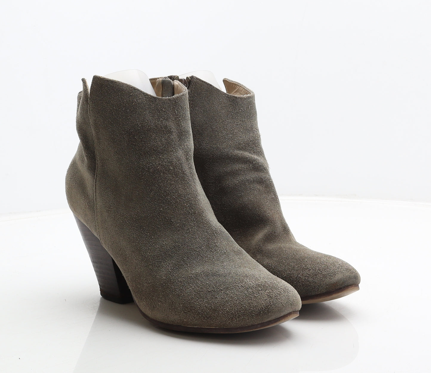 Preworn Womens Grey Suede Bootie Boot UK 6.5 40