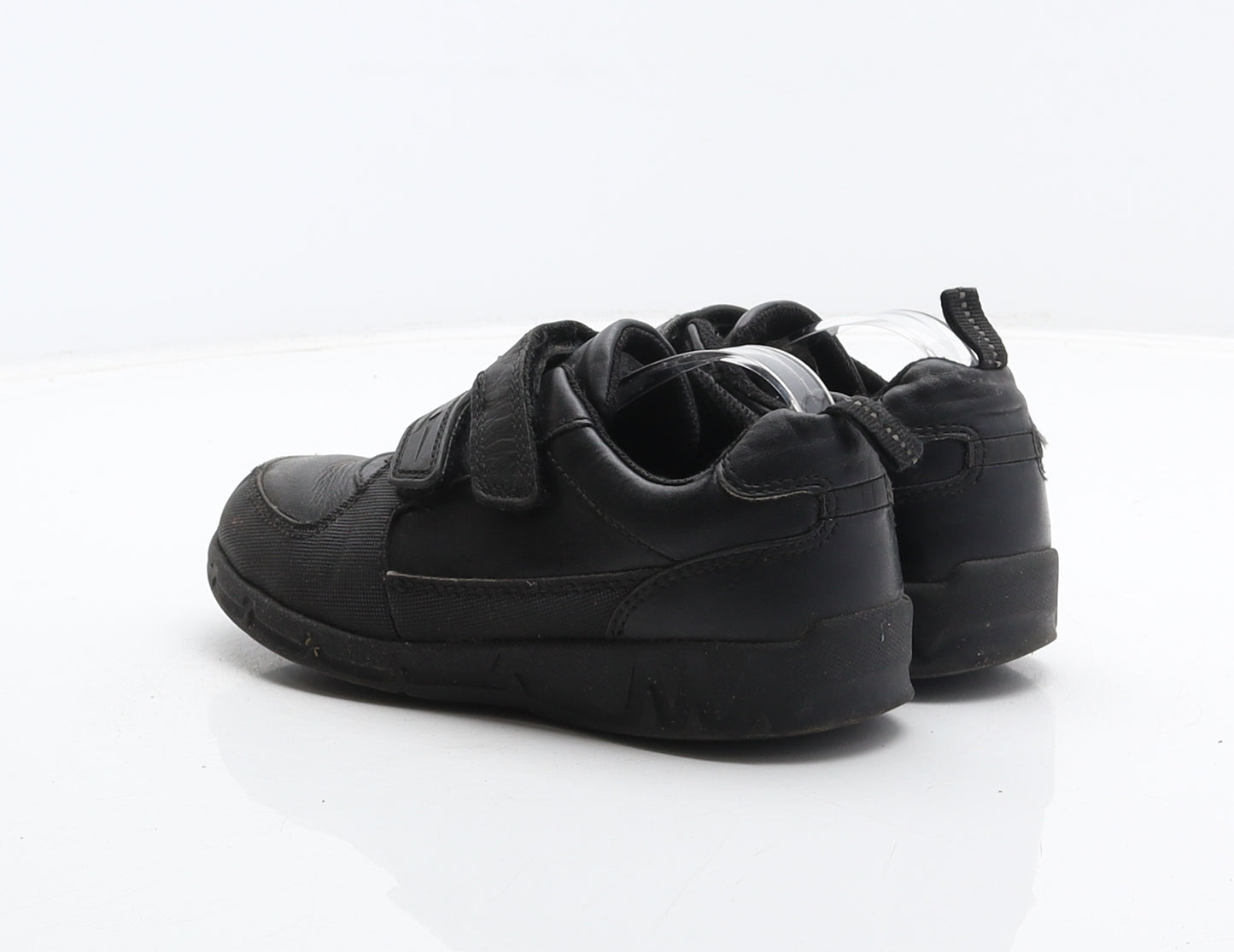 Preworn Boys Black Synthetic Trainer UK 12 30