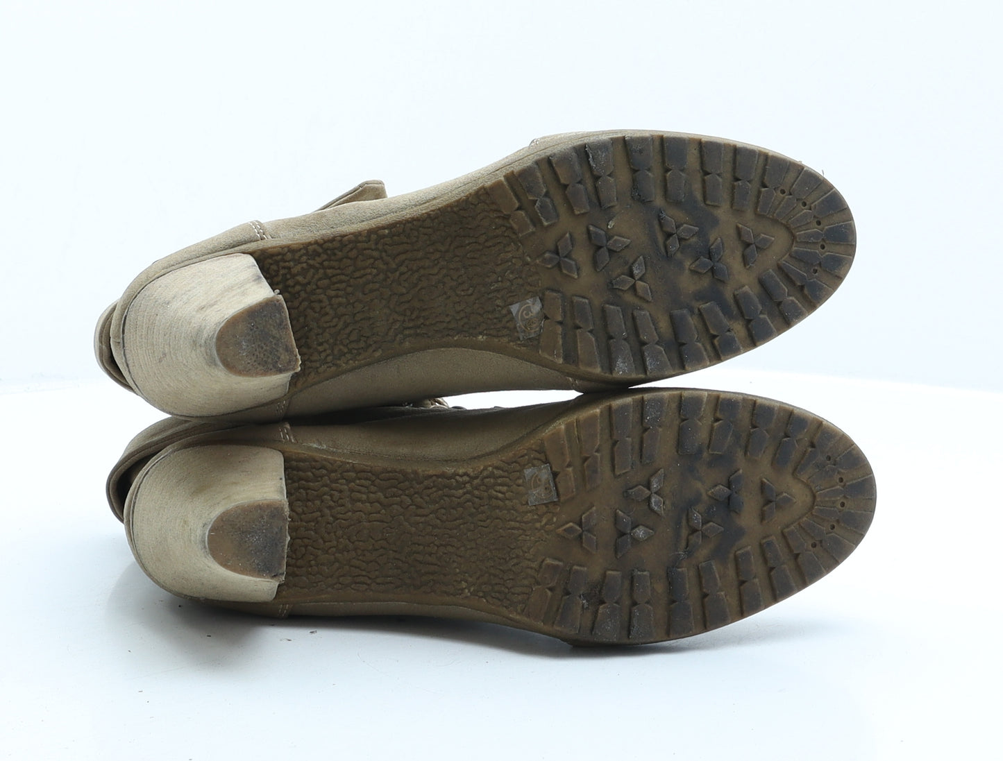 LuckyShoes Womens Beige Leather Combat Boot UK 6 39