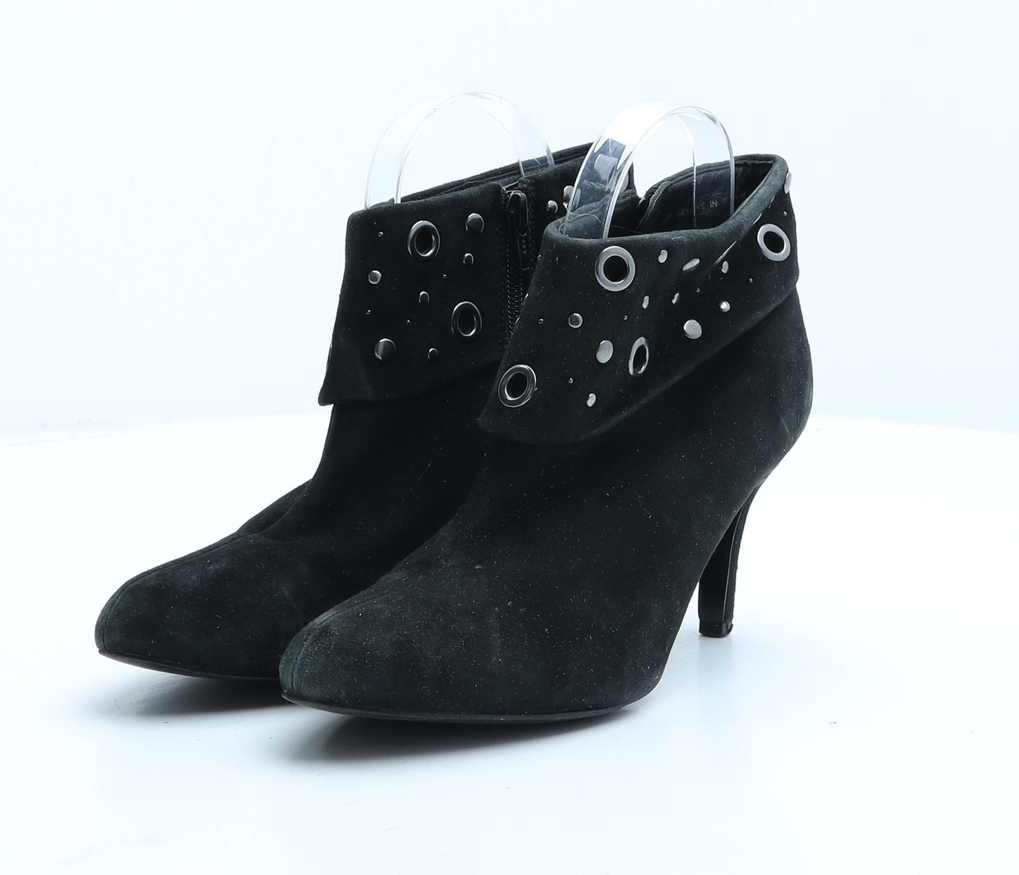 John Lewis Womens Black Suede Bootie Boot UK 6