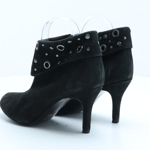 John Lewis Womens Black Suede Bootie Boot UK 6