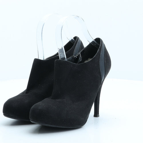 Preworn Womens Black Suede Bootie Boot UK 5
