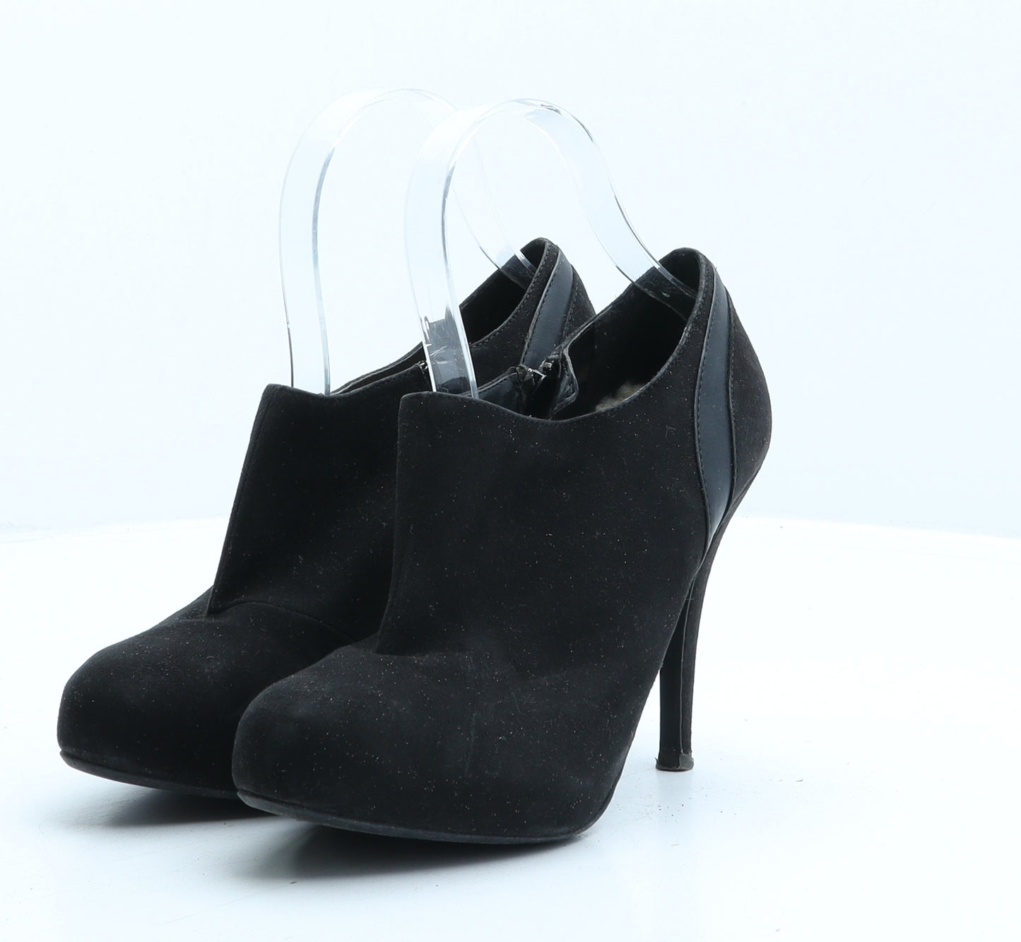 Preworn Womens Black Suede Bootie Boot UK 5