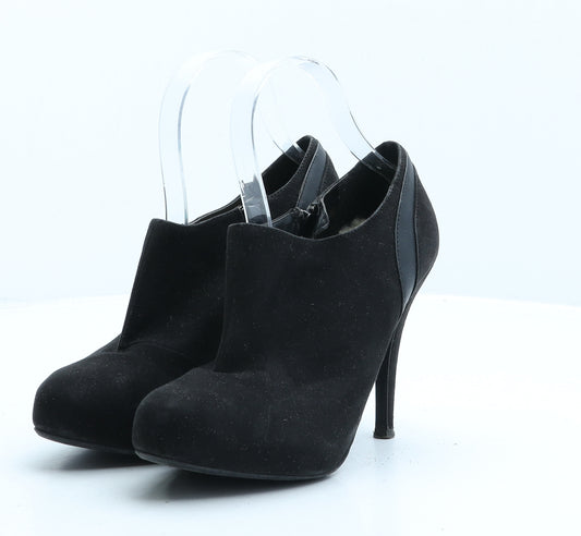 Preworn Womens Black Suede Bootie Boot UK 5