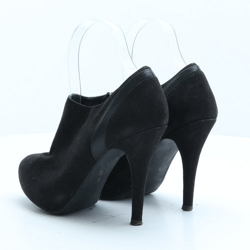 Preworn Womens Black Suede Bootie Boot UK 5