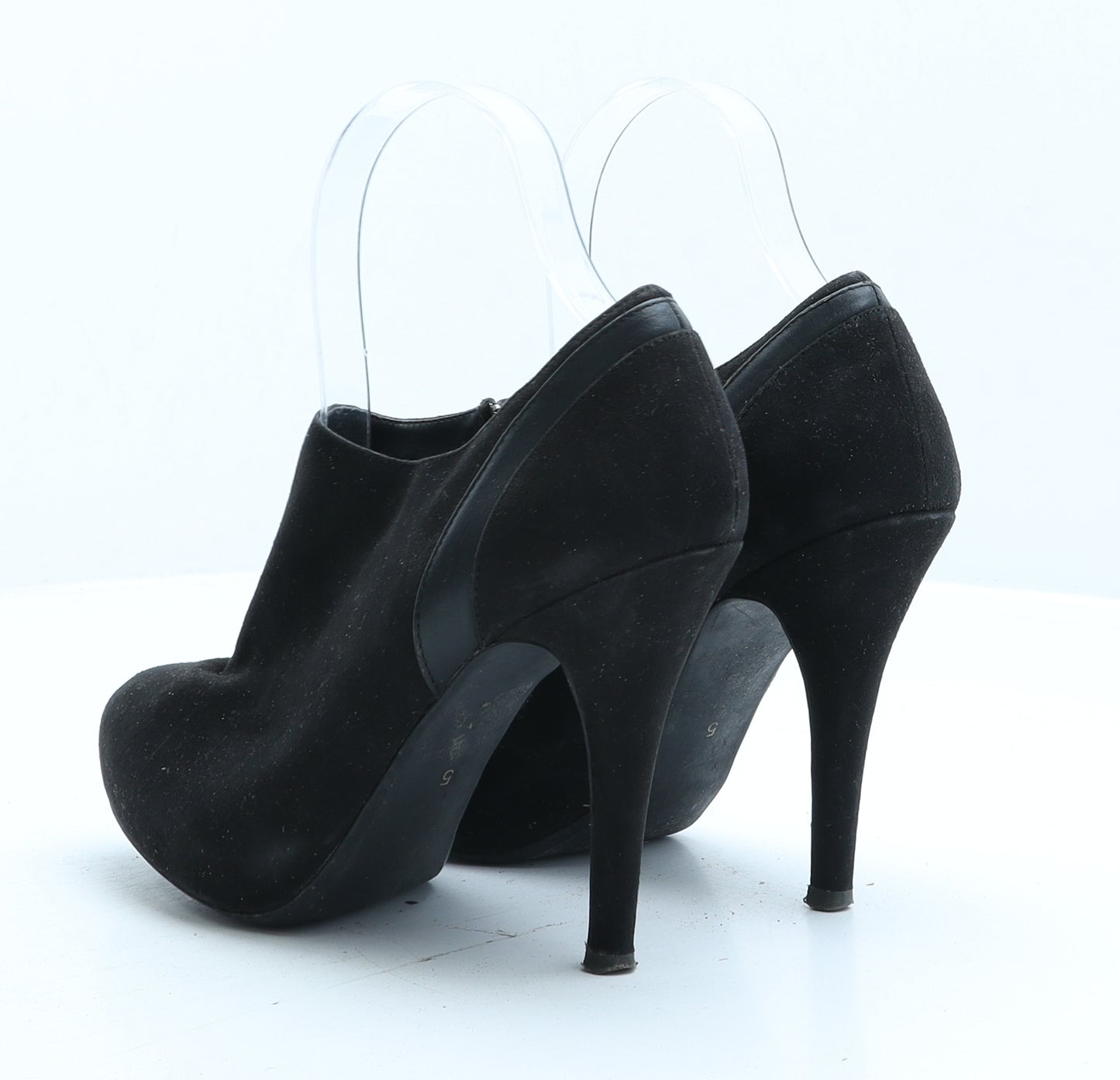 Preworn Womens Black Suede Bootie Boot UK 5