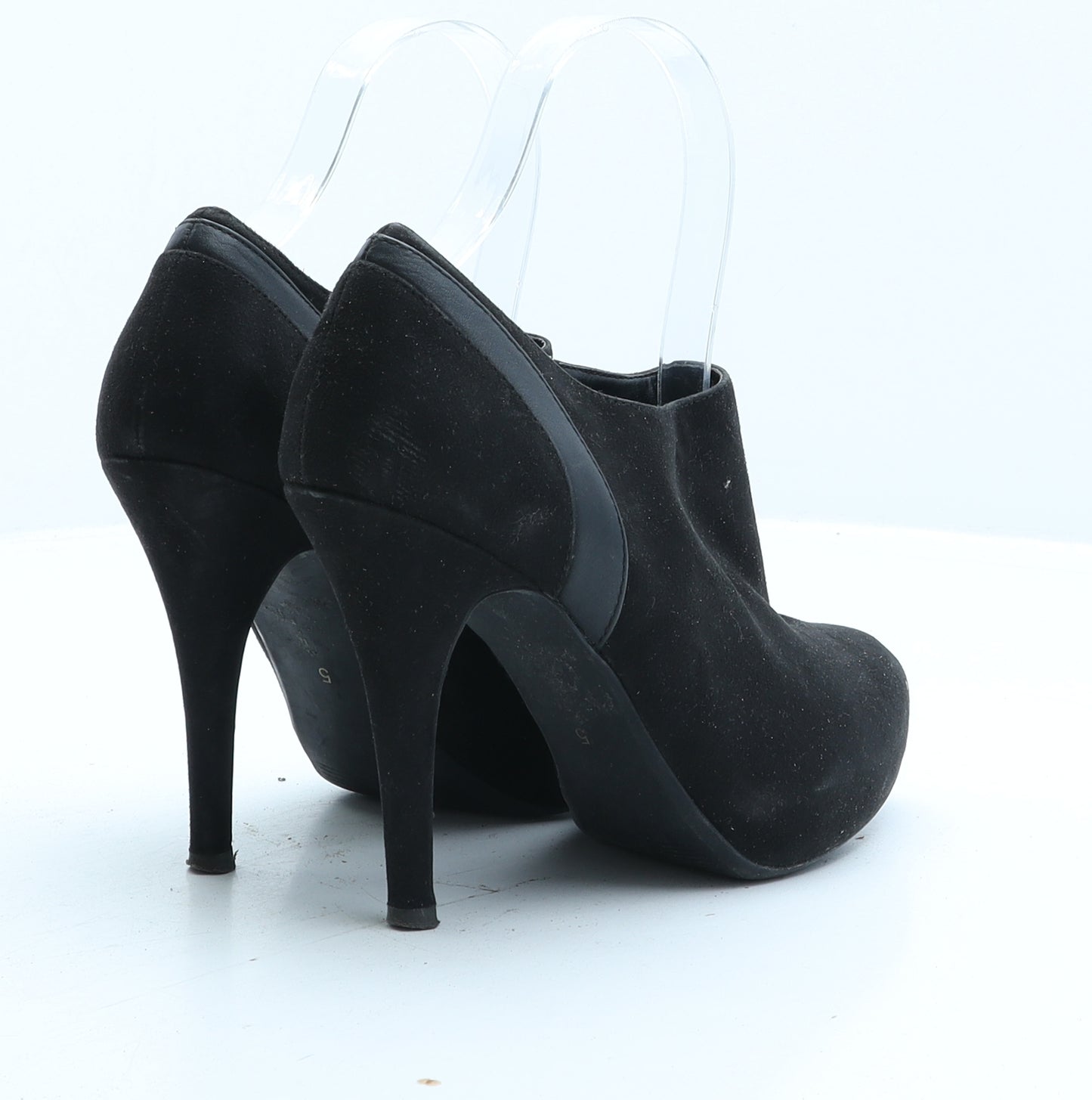 Preworn Womens Black Suede Bootie Boot UK 5