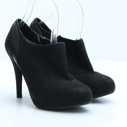 Preworn Womens Black Suede Bootie Boot UK 5