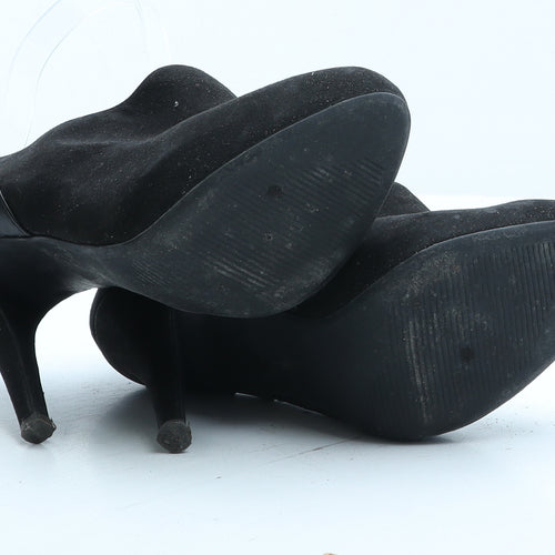 Preworn Womens Black Suede Bootie Boot UK 5