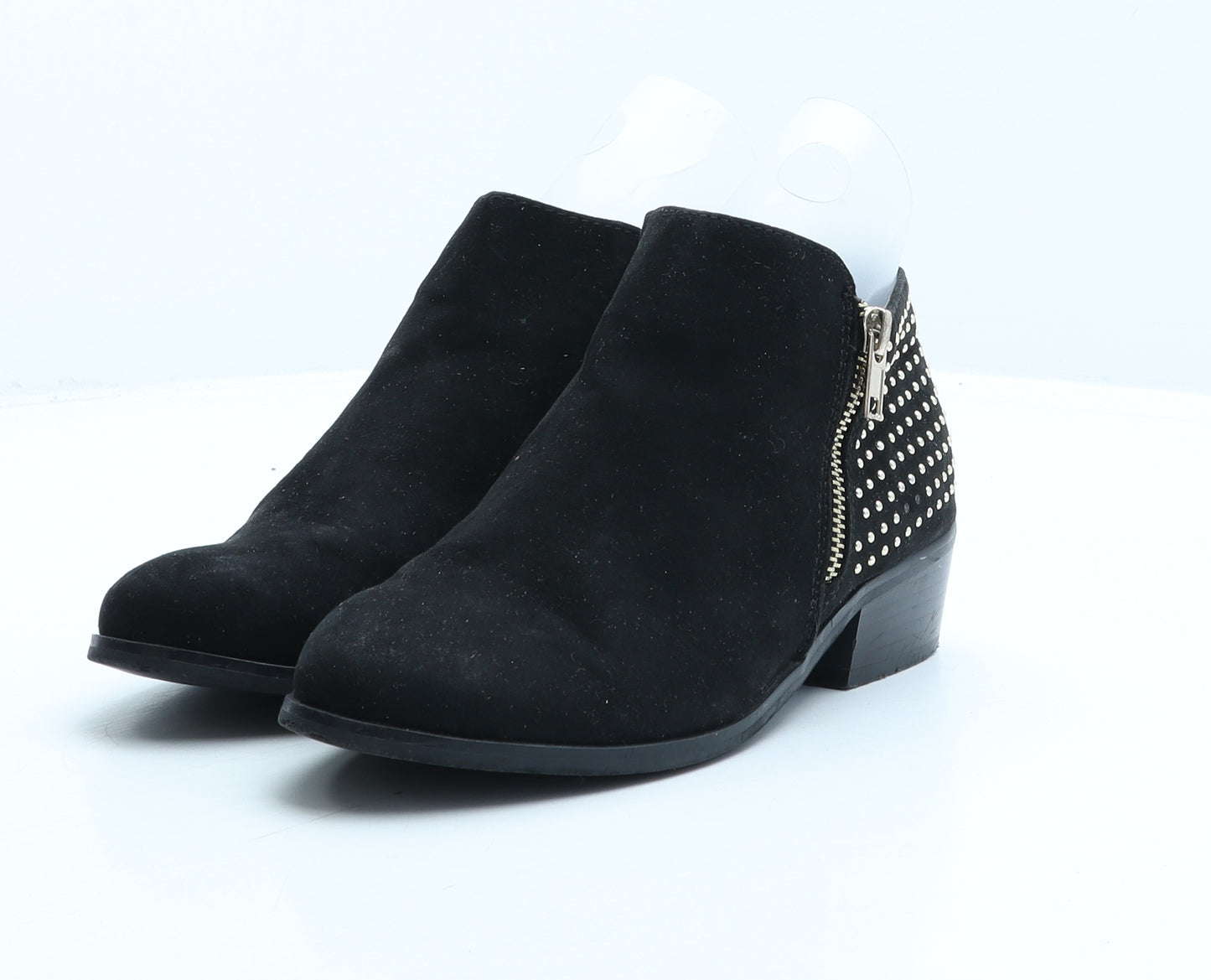 Peacocks Womens Black Suede Biker Boot UK 4 37