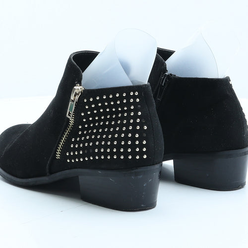 Peacocks Womens Black Suede Biker Boot UK 4 37