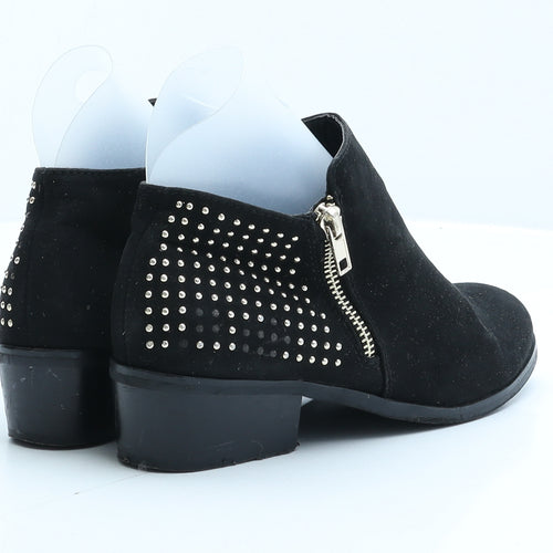 Peacocks Womens Black Suede Biker Boot UK 4 37