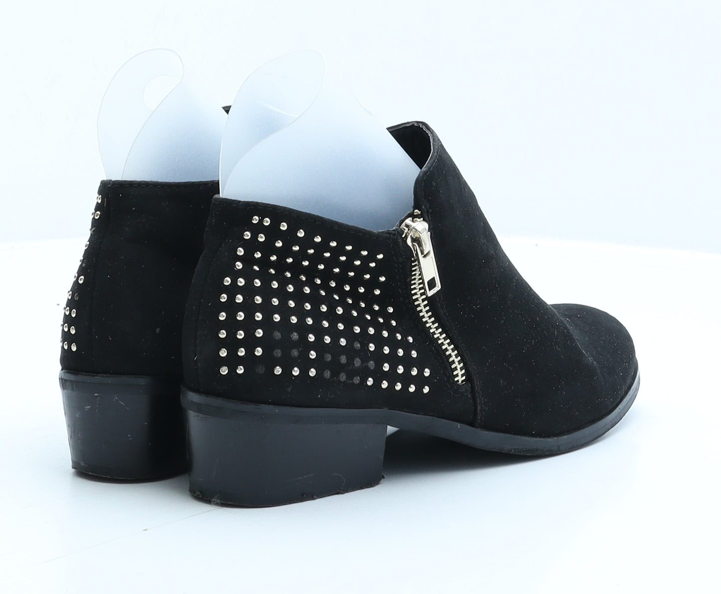 Peacocks Womens Black Suede Biker Boot UK 4 37