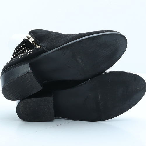 Peacocks Womens Black Suede Biker Boot UK 4 37