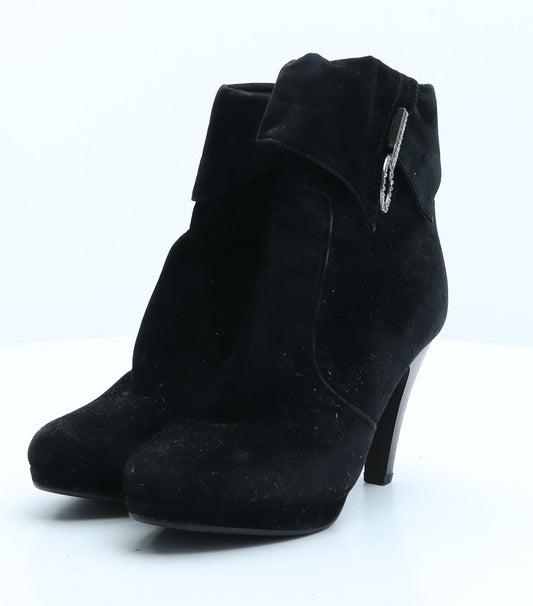 Rojo Vivo Womens Black Suede Bootie Boot UK 6 39