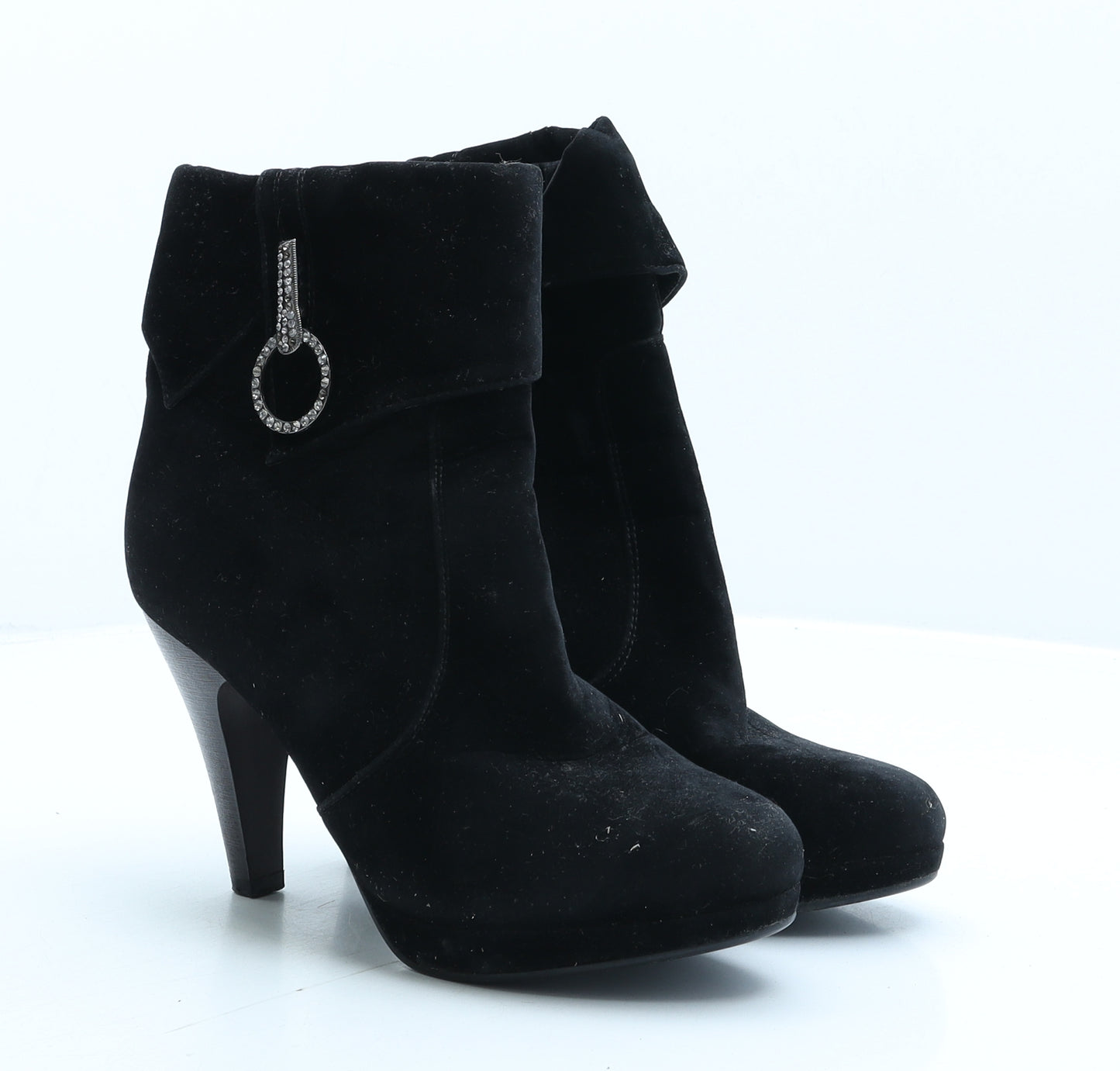 Rojo Vivo Womens Black Suede Bootie Boot UK 6 39