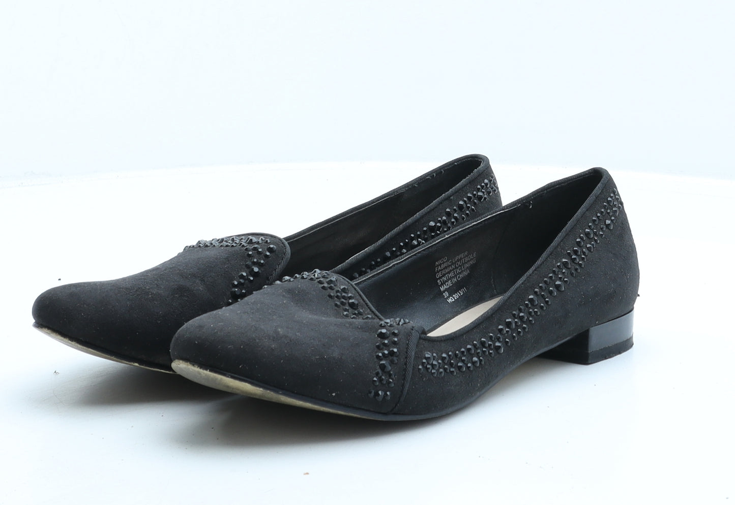Miss KG Womens Black Fabric Ballet Flat UK 6 39