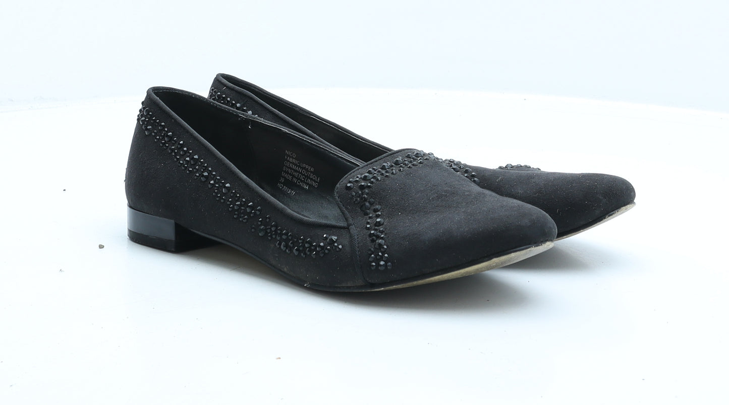 Miss KG Womens Black Fabric Ballet Flat UK 6 39