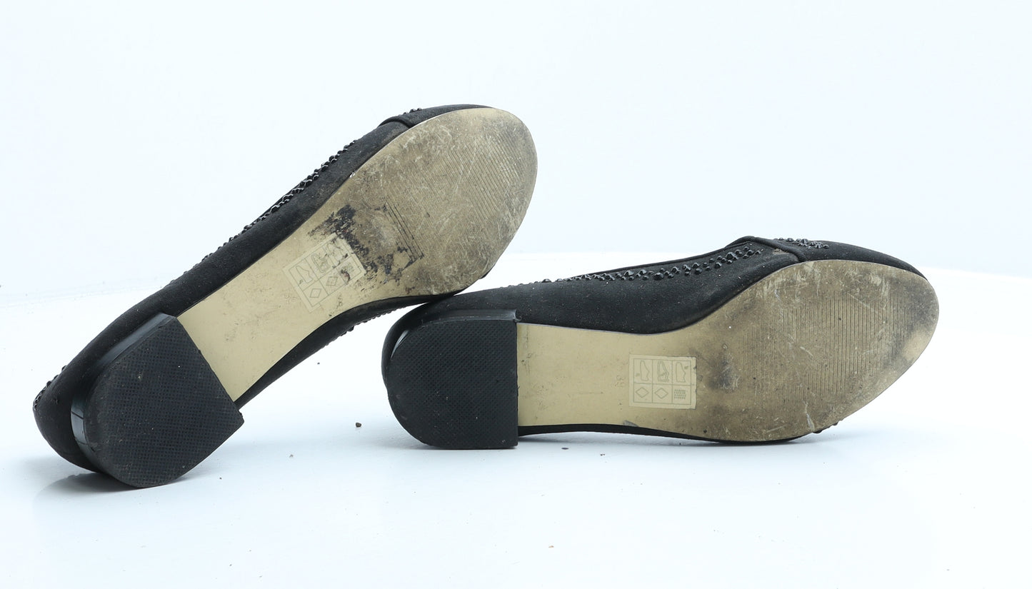 Miss KG Womens Black Fabric Ballet Flat UK 6 39