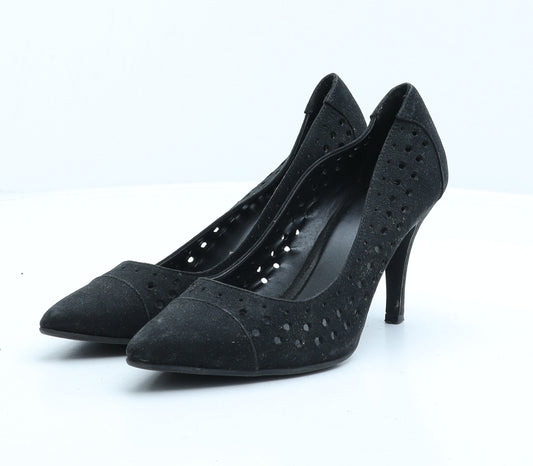 Preworn Womens Black Fabric Court Heel UK 4 37