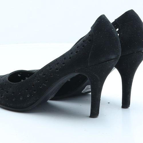 Preworn Womens Black Fabric Court Heel UK 4 37