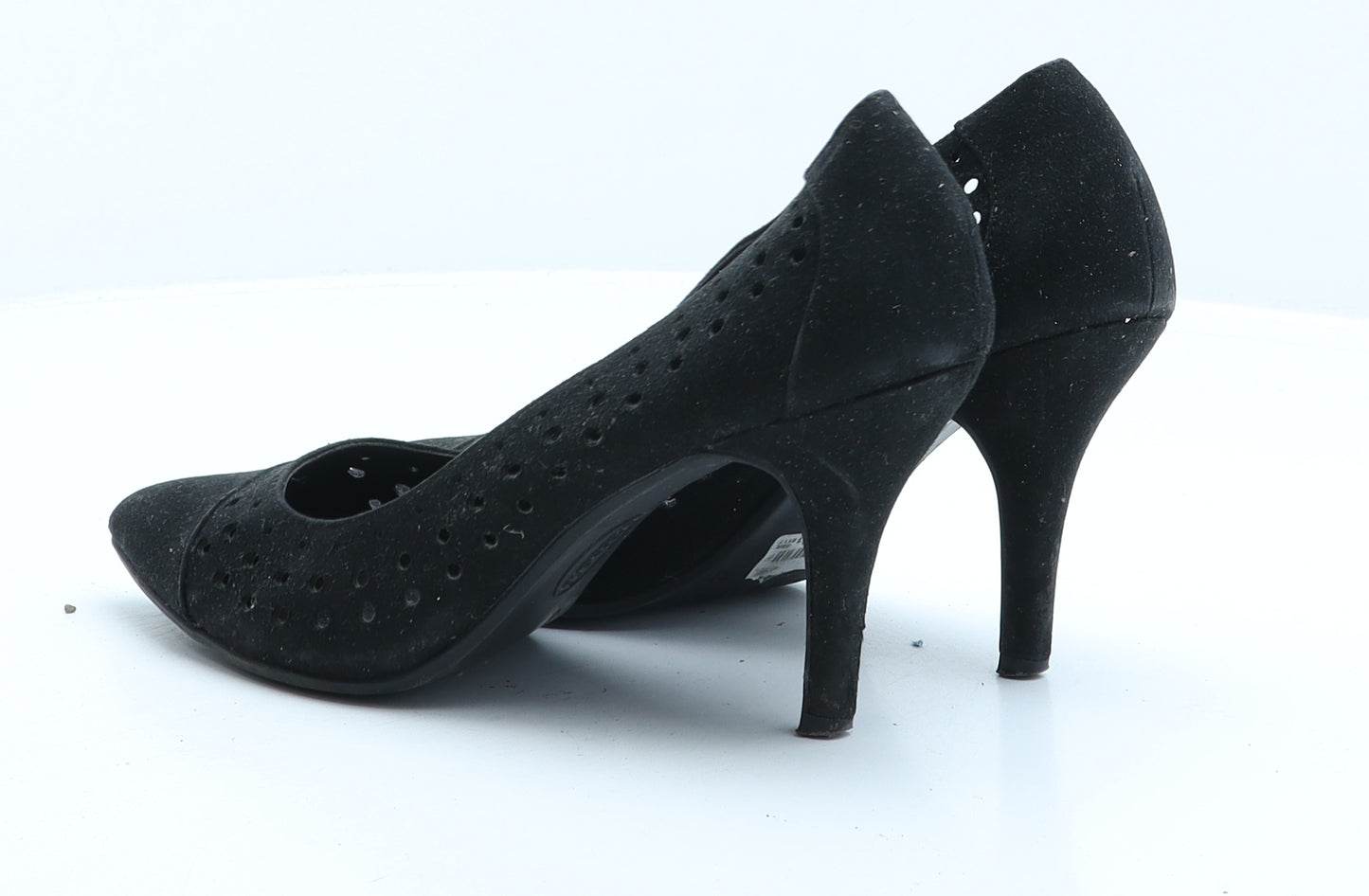 Preworn Womens Black Fabric Court Heel UK 4 37