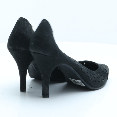 Preworn Womens Black Fabric Court Heel UK 4 37