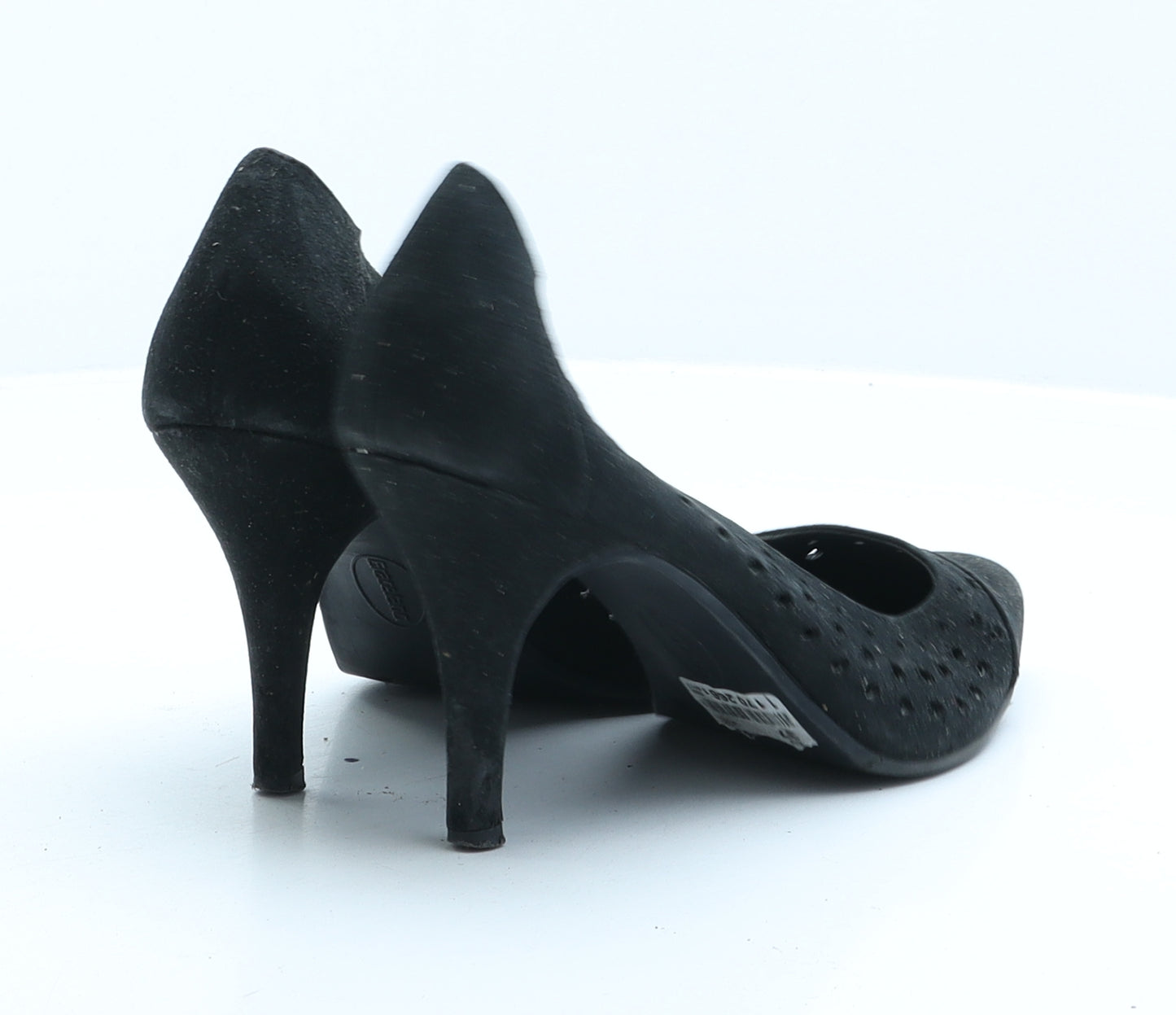 Preworn Womens Black Fabric Court Heel UK 4 37