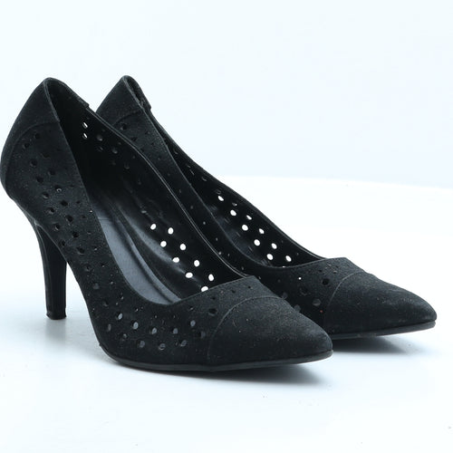 Preworn Womens Black Fabric Court Heel UK 4 37