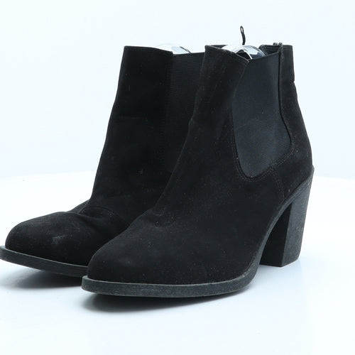 H&M Womens Black Fabric Chelsea Boot UK 8 41