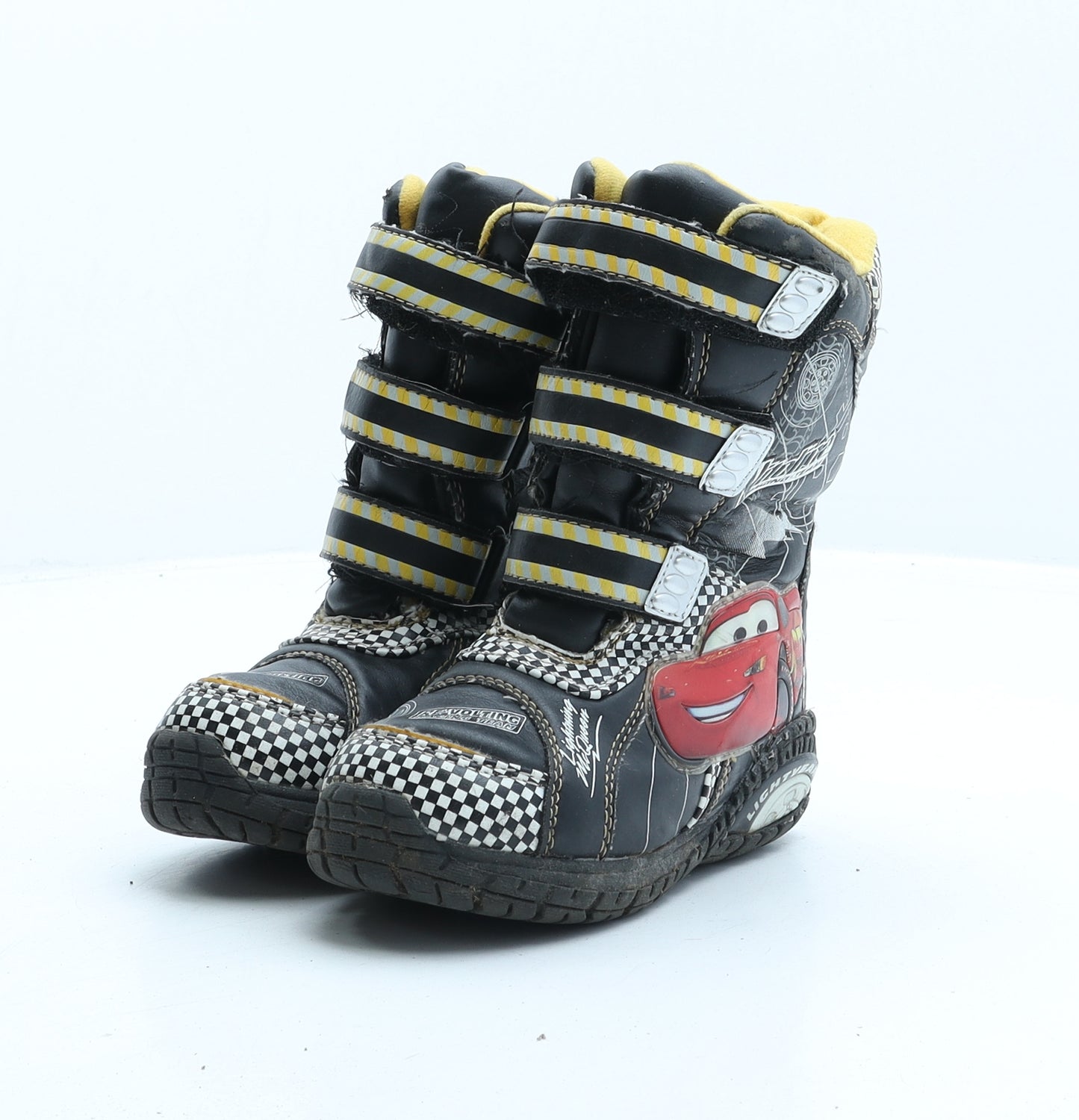 CARS Boys Black Geometric Synthetic Snow Boot Boot UK 8 26 - Lighting Mcqueen