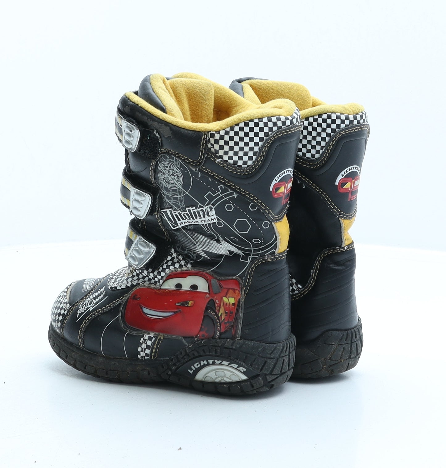 CARS Boys Black Geometric Synthetic Snow Boot Boot UK 8 26 - Lighting Mcqueen