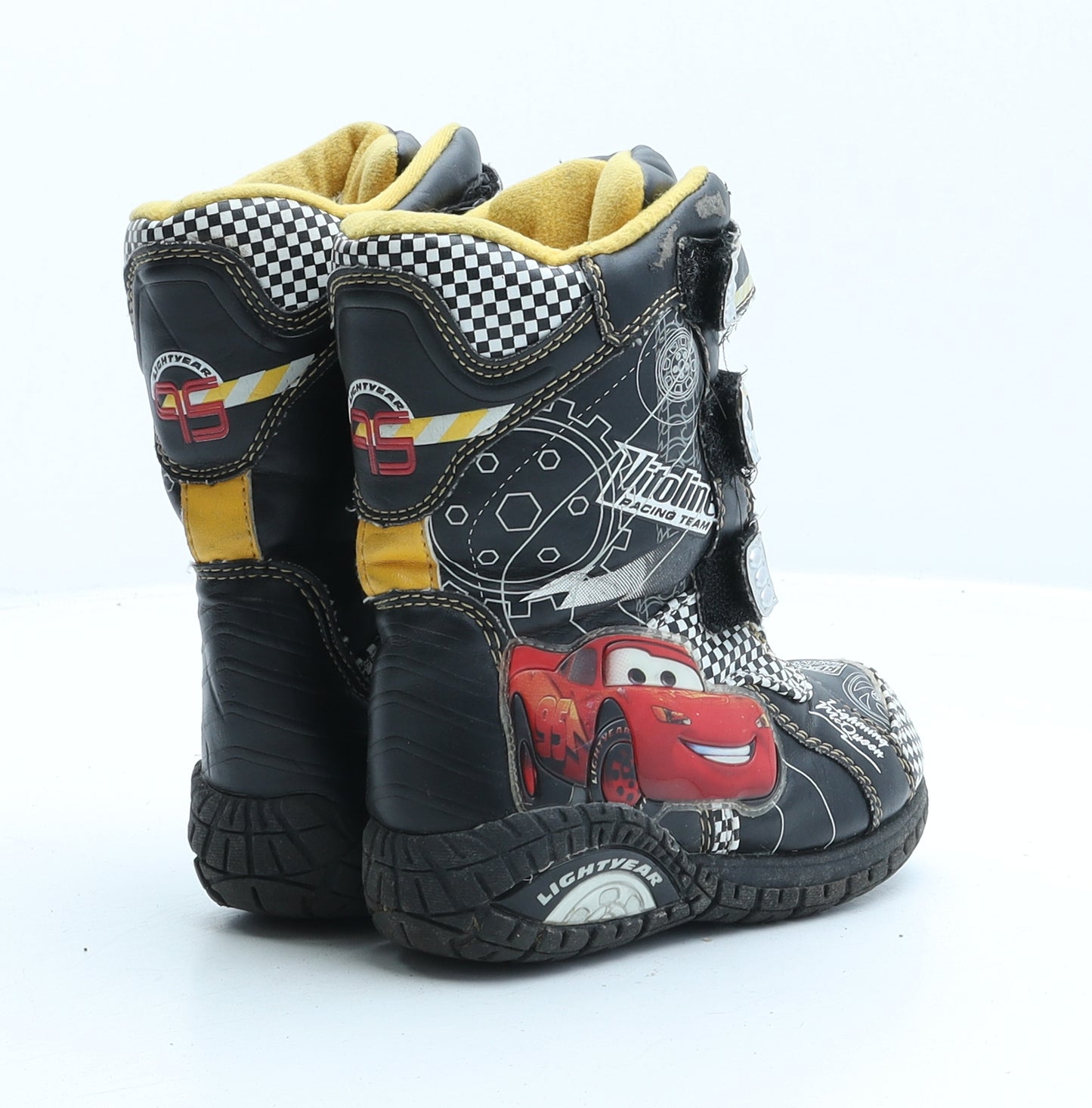 CARS Boys Black Geometric Synthetic Snow Boot Boot UK 8 26 - Lighting Mcqueen