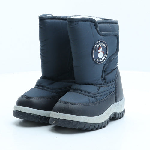 JoJo Maman Bébé Boys Blue Synthetic Snow Boot Boot UK 7 - Snowman