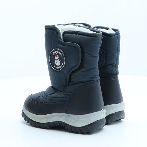 JoJo Maman Bébé Boys Blue Synthetic Snow Boot Boot UK 7 - Snowman